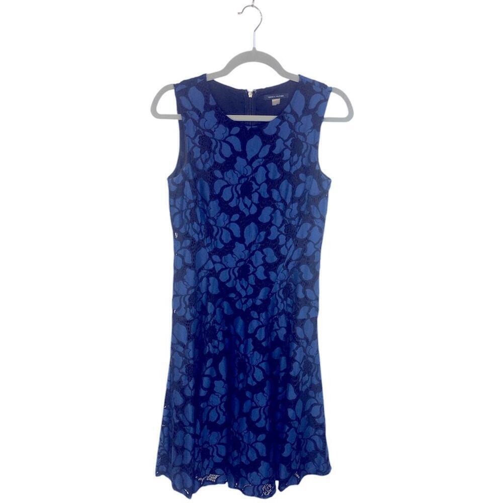Tommy Hilfiger Blue Lace Dress Fully Lined Fit and Flare